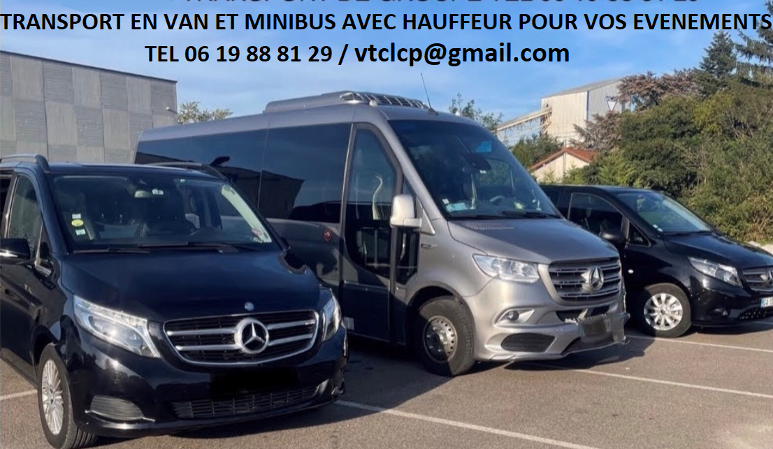 transport en van et minibus 9 places pour 8 passagers et un chauffeur à Lyon